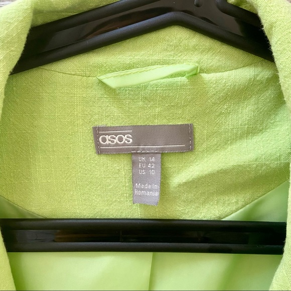 ASOS // neon green linen blazer - Picture 5 of 6